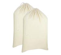 Cotton Craft - Lot de 2 sacs à linge extra larges en toile de coton robuste - Coton naturel - 71,1 x 91,4 cm - Polyvalents - Multi-usage