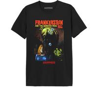 cotton division Hammer « Frankenstein and The Monster from Hell » MEHAMHSTS003 T-Shirt Homme, Noir, Taille M