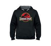 cotton division Jurassic Park Enfants - Logo Classique Unisexe Sweat-Shirt à Capuche Noir 128