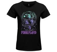 cotton division Legend Icon Officiel Pink Floyd imprimé T-Shirt pour Femme Col Ras du Cou Manches Courtes Coton Coupe régulière,Space Pink Floyd_Noir,XXL