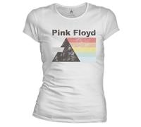 cotton division Legend Icon Officiel Pink Floyd imprimé T-Shirt pour Femme Col Ras du Cou Manches Courtes Coton Coupe régulière,Kodak Pink Floyd_Blanc,S