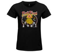 cotton division Legend Icon Officiel Pink Floyd imprimé T-Shirt pour Femme Col Ras du Cou Manches Courtes Coton Coupe régulière,Eye on Pyramid_Noir,L