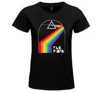 cotton division Legend Icon Officiel Pink Floyd imprimé T-Shirt pour Femme Col Ras du Cou Manches Courtes Coton Coupe régulière,Rainbow Pyramid_Noir,XXL