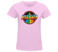cotton division Legend Icon Officiel Pink Floyd imprimé T-Shirt pour Femme Col Ras du Cou Manches Courtes Coton Coupe régulière,Rainbow Logo Tour 73_Rose,L