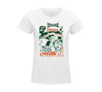 cotton division Legend Icon Officiel Pink Floyd imprimé T-Shirt pour Femme Col Ras du Cou Manches Courtes Coton Coupe régulière,Cheetah Flyer_Blanc,M