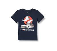 cotton division LEGENED Icon Officiel Ghost Busters Logo imprimé T-Shirt pour garçons - Col Rond Manches Courtes Coton Doux Confortable Mode Active pour Enfants,Ghostbusters Car_Navy,08 Ans
