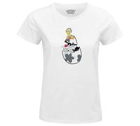 cotton division Looney Tunes « Catch Tweety & Sylvester with Eggs » WOLOONETS097 T-Shirt Femme, Blanc, Taille S