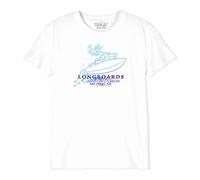 cotton division Looney Tunes « Long Board Catch The Waves, San Diego, CA » BOLOONETS049 T-Shirt Garçon, Blanc, Taille 14 Ans
