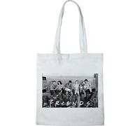Cotton Division Officiel FRIENDS Reunion 100% coton |Réutilisable | Longue poignée | Voyages et achats |Sac fourre-tout 38 * 40 CM, Group_White_1, Taille unique