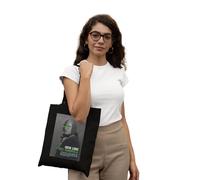 Cotton Division Officiel Republic of California Cœur Libre, Tête Tranquille imprimé 100 % coton |Réutilisable | Longue poignée | Voyages et achats |Sac fourre-tout 38*40 CM,Cœur_Black_1, Taille unique