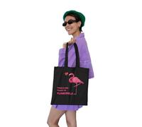 Cotton Division Officiel Republic of California Single and Ready to Flamingle imprimé 100 % coton|Réutilisable |Longue poignée | Voyages et achats|Sac fourre-tout 38*40 CM,Single_Black_1,Taille unique