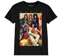 cotton division T-Shirt Unisex Enfant The Queen «Group», Reference : BOQUEENTS002, Noir, Taille 12 Ans