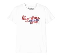 cotton division Willy Wonka « Wonka Logo » BOWONKATS002 T-Shirt Garçon, Blanc, Taille 8 Ans
