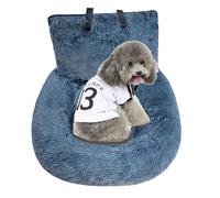 Cotton Dog Car Seat, Soft Booster Bed, 0.23in Detachable Plush Cushion, Washable Cozy Design, Built in Safety Leash Strap for Travel Vehicles, Road Trips, Pets, Cars, Trucks, Pickups