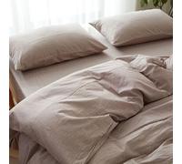 Cotton Duvet Cover Queen Size Gingham Stripe Design, Soft Striped Duvet Cover with Zipper Closure, Modern Comforter Cover for Bedroom, Guest Room & Dorm (AZ,2M)