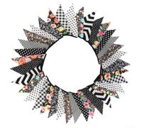 Cotton Fabric Flag Banner 10m Washable Reusable(Black) | cotton material, washable reusable, 36 floral flags, 10m total length, sweet vibe