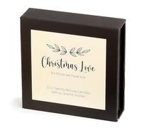 Cotton & Grey Christmas Love Lot de 12 bougies en cire d'abeille avec support en céramique Inscription In Loving Memory Collection Twenty Minute
