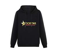 Cotton Hoodies Rockstar Energy Long Sleeve Sweatshirts Black M