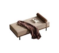 Cotton-Linen Upholstered Bed Bench with Cylindrical Bolster - Modern End Seat for Bedroom, Living Room, Hallway Sturdy Solid Wood Legs(A,180x70x42cm)