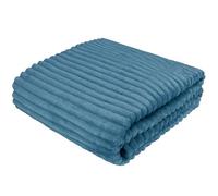 Cotton Market Couverture 170 x 210 cm, couvre-lit double face, douillet, pour jardin d'hiver et balcon, couverture pour terrasse, meubles de jardin, bleu