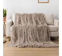 Cotton Market Couverture 200x220 cm - Plaid Canape - Couverture en Fourrure pour Salon et Chambre à Coucher - Couverture Chaude - Doux au Toucher - Cappuccino