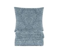 Cotton Market Housse de Couette 135x200 cm - Couette avec 1 Taies d'oreiller 70x80 cm - Linge de Lit et Oreillers - Parure de Lit - Certifié Oeko-Tex - 2 pièces Set - Bleu, Motif
