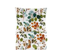 Cotton Market Housse de Couette 155x200 cm - Couette avec 2 Taies d'oreiller 70x80 cm - Linge de Lit et Oreillers - Parure de Lit - Certifié Oeko-Tex - 3 pièces Set - Vert et Rouge, Feuilles