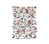 Cotton Market Housse de Couette 155x200 cm - Couette avec 2 Taies d'oreiller 70x80 cm - Linge de Lit et Oreillers - Parure de Lit - Certifié Oeko-Tex - 3 pièces Set - Blanc, Oiseaux et Les Papillons