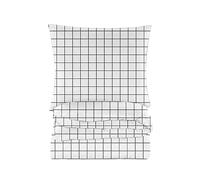 Cotton Market Housse de Couette 200x200 cm - Couette avec 2 Taies d'oreiller 70x80 cm - Linge de Lit et Oreillers - Parure de Lit - Oeko-Tex - 3 pièces Set - Pistache - Blanc, Motif à Carreaux
