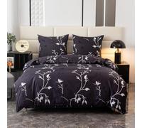 Cotton Market Parure de lit 140x200 cm avec taie d'oreiller - Ensemble 2 pièces - Housse de Couette 140x200 cm et 1 taies d’Oreiller (70x80 cm) - Feuilles