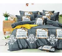 Cotton Market Parure de lit 160x200 cm avec taie d'oreiller - 100% Coton - Ensemble 3 pièces - Housse de Couette 160x200 cm et 2 taies d’Oreiller (70x80 cm) - Douce Maison