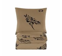 Cotton Market Parure de lit 160x200 cm avec taie d'oreiller - 100% Coton - Ensemble 3 pièces - Housse de Couette 160x200 cm et 2 taies d’Oreiller (70x80 cm) - Cuivre