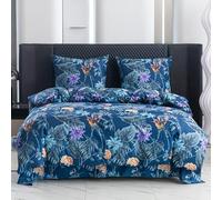 Cotton Market Parure de lit 160x200 cm avec taie d'oreiller - Ensemble 3 pièces - Housse de Couette 160x200 cm et 2 taies d’Oreiller (70x80 cm) - Colibri