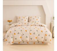 Cotton Market Parure de lit 160x200 cm avec taie d'oreiller - Ensemble 3 pièces - Housse de Couette 160x200 cm et 2 taies d’Oreiller (70x80 cm) - Fruits