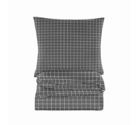 Cotton Market Parure de lit 160x200 cm avec taie d'oreiller - Ensemble 3 pièces - Housse de Couette 160x200 cm et 2 taies d’Oreiller (70x80 cm) - Damier