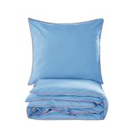 Cotton Market - Parure de lit 160x200 cm - Coton Microfibre - Ensemble 2 pièces - Housse de Couette 160x200 cm et 2 taies d’Oreiller 70x80 cm - Bleu