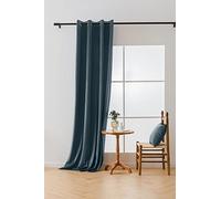 Cotton Market Rideaux 250 x 140 cm - Rideaux pour fenêtre et Porte de Balcon - Rideau pour la Maison avec œillets - Rideau Opaque - Tringle à Rideaux - Rideau occultant - Bleu