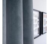 Cotton Market Rideaux en Velours 250 x 140 cm - pour fenêtre et Porte de Balcon - Rideau pour Maison sur Bande - Rideau occultant - Gris Clair