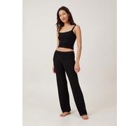 Cotton On Cotton On Black Sleep Recovery Roll Waist Trousers