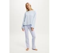 Cotton On Cotton On Blue & Floral Dreamy Soft Flare Low Waist Pant & Boatneck Long Sleeve Set