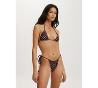 Cotton On Cotton On Brown Side Tie Gathered Brazilian Bikini Bottoms