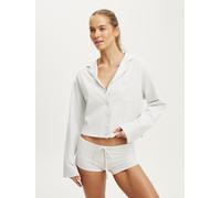 Cotton On Cotton On Dreamy Soft Boxy Shirt & Tie Micro Shorts Gris S (FR 38-40)