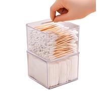 Cotton Pads Conteneur - Pot de rangement cosmétique rechargeable pour salle de bain | Boîte d'organisation en acrylique anti-poussière - Support de maquillage compact - Étui transparent pour soins de