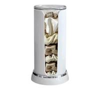 Cotton Pads Holder, Makeup Canister, Bathroom Storaging Container, 21x12x11cm, Two Cylinder Design, Easy Access Lid, for Bathroom Organization, Vanity Display, Pad Storage