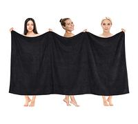 Cotton Paradise Drap de Bain surdimensionné, 100% Coton, 101 x 203 cm, Grande Serviette de Bain Jumbo pour Salle de Bain, Noir