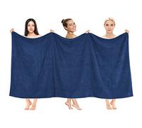 Cotton Paradise Drap de Bain surdimensionné, 100% Coton, 101 x 203 cm, Grande Serviette de Bain Jumbo pour Salle de Bain, Bleu Marine