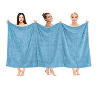 Cotton Paradise Drap de Bain surdimensionné, 100% Coton, 101 x 203 cm, Serviette de Bain Turque Extra Large pour Salle de Bain, Bleu Ciel