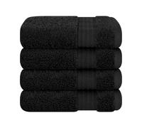Cotton Paradise Lot de 4 débarbouillettes Turques 100% Coton pour Salle de Bain, Petites Serviettes Douces et absorbantes, pour Le Visage et Le Corps, Noir
