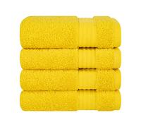 Cotton Paradise Lot de 4 débarbouillettes turques 100 % coton pour salle de bain, petites serviettes douces et absorbantes, pour le visage et le corps, jaune
