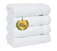 Cotton Paradise Lot de 4 essuie-Mains turcs pour Salle de Bain, 100% Coton, Serviettes Douces et absorbantes, Blanc